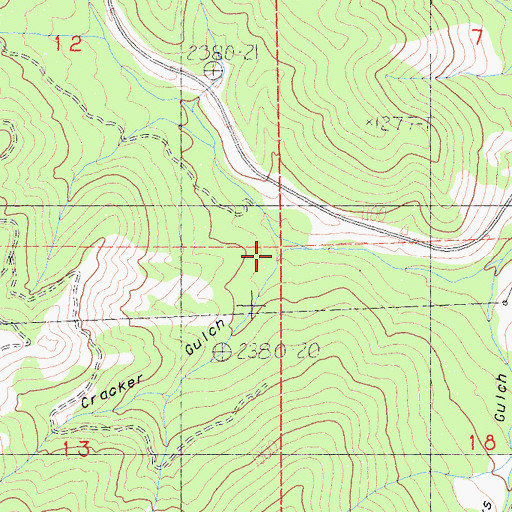 Topographic Map of Cracker Gulch, CA