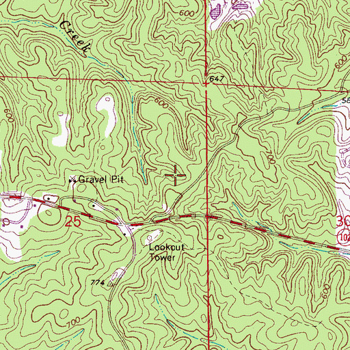 Topographic Map of Northeast Fayette Division, AL
