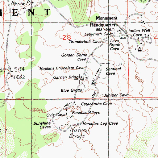 Topographic Map of Garden Bridges, CA