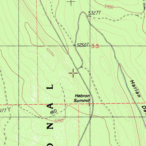 Topographic Map of Hebron Summit, CA