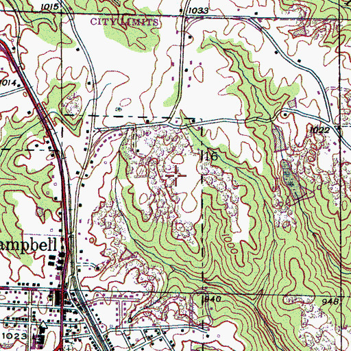 Topographic Map of Phil Campbell Division, AL