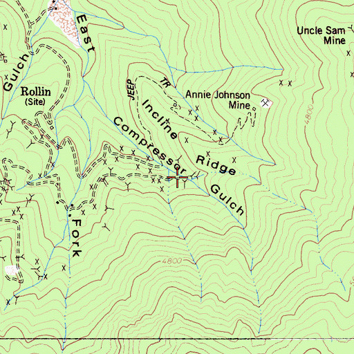 Topographic Map of Laurel Mine, CA