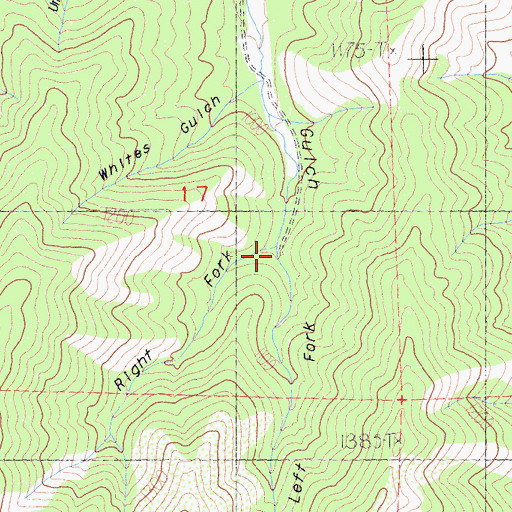 Topographic Map of Left Fork Canaan Gulch, CA