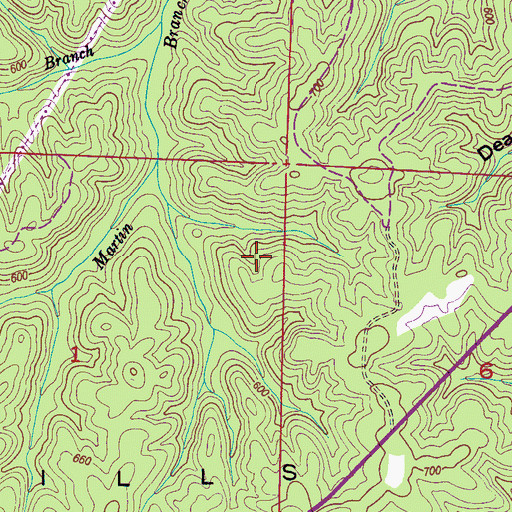 Topographic Map of Red Bay Division, AL