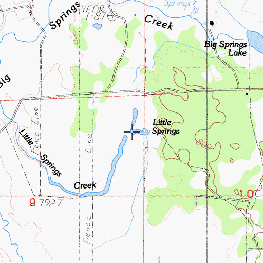 Topographic Map of Little Springs, CA