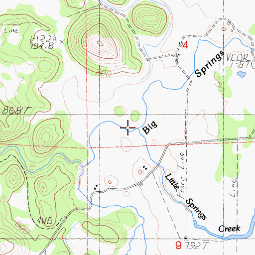Topographic Map of Little Springs Creek, CA