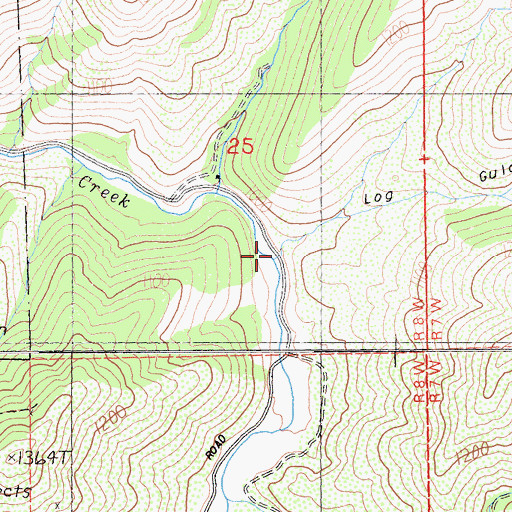 Topographic Map of Log Gulch, CA