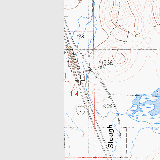 Topographic Map of McCloud Slough, CA