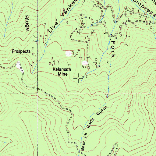 Topographic Map of Star of the West Mine, CA