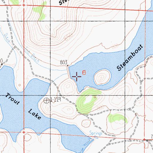 Topographic Map of Steamboat Lake, CA