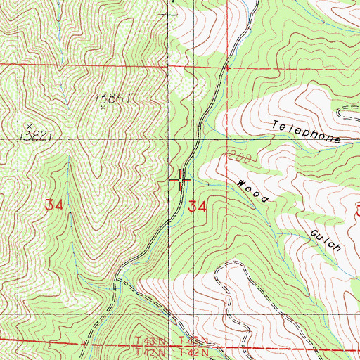 Topographic Map of Wood Gulch, CA
