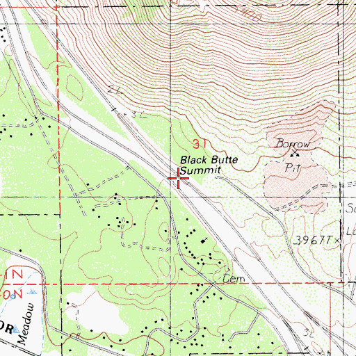 Topographic Map of Black Butte Summit, CA