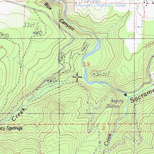 Topographic Map of Box Canyon, CA