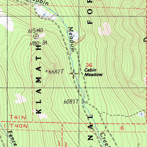 Topographic Map of Cabin Meadow, CA