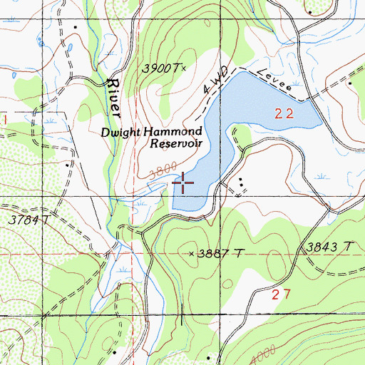 Topographic Map of Dwight Hammond Reservoir, CA