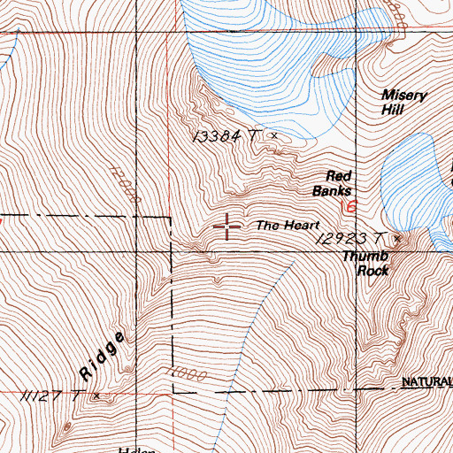 Topographic Map of The Heart, CA