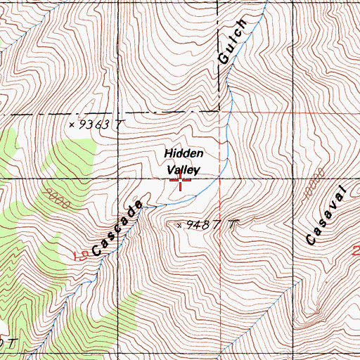 Topographic Map of Hidden Valley, CA