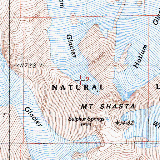 Topographic Map of Mount Shasta Natural Landmark, CA