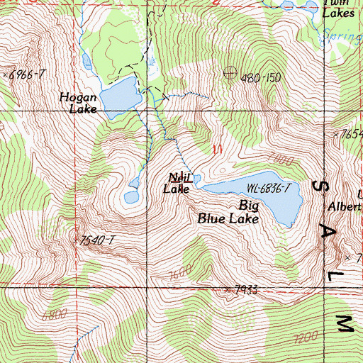 Topographic Map of Neil Lake, CA