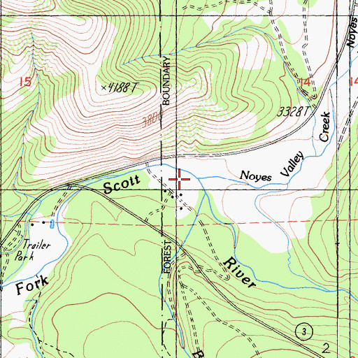 Topographic Map of Noyes Valley Creek, CA