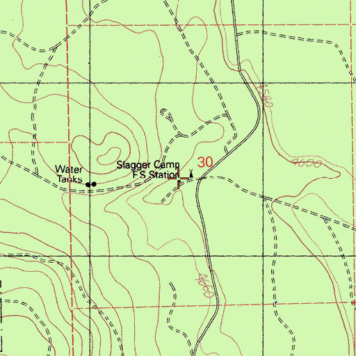 Topographic Map of Slagger Camp Forest Service Station, CA