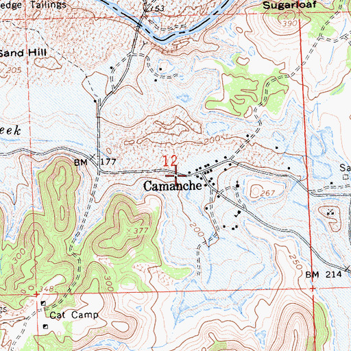 Topographic Map of Camanche (historical), CA