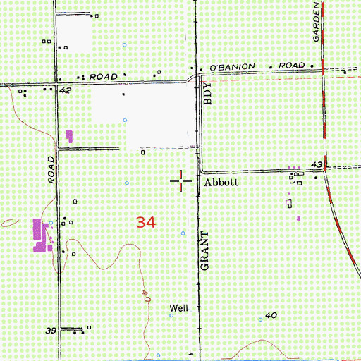 Topographic Map of Abbott, CA