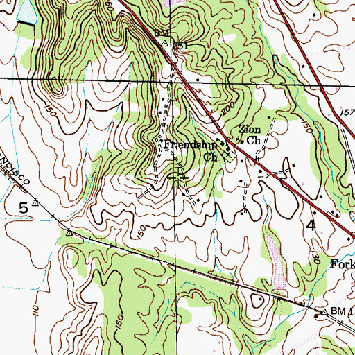 Topographic Map of Forkland-Tishabee Division, AL