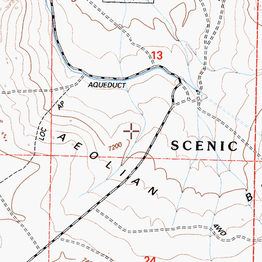 Topographic Map of Aeolian Buttes, CA