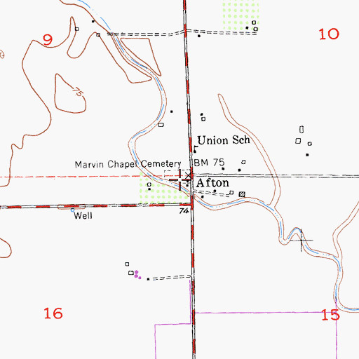 Topographic Map of Afton, CA