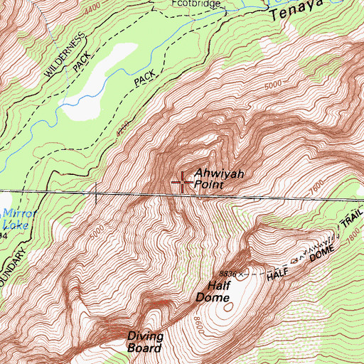 Topographic Map of Ahwiyah Point, CA