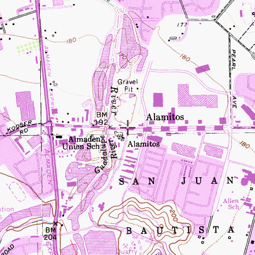 Topographic Map of Alamitos, CA