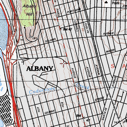 Topographic Map of Albany, CA