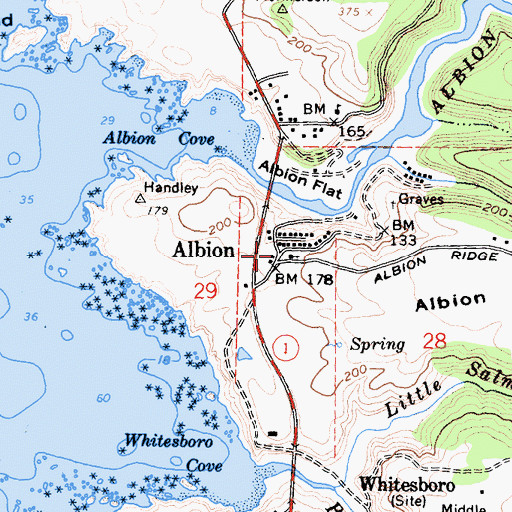 Topographic Map of Albion, CA
