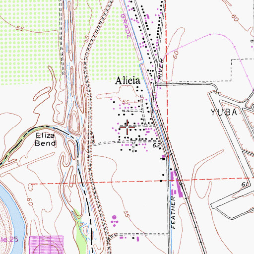 Topographic Map of Alicia, CA