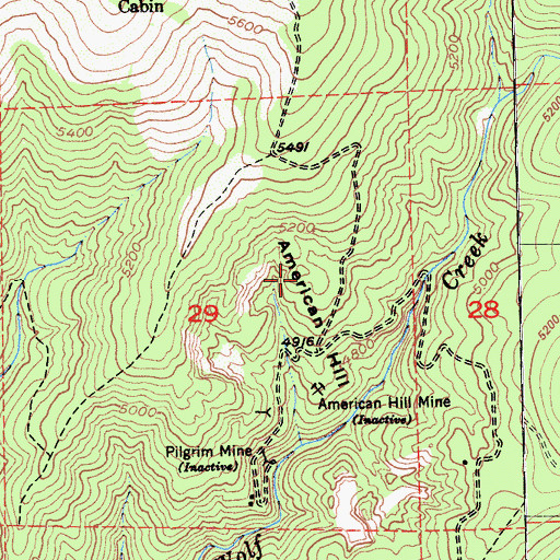 Topographic Map of American Hill, CA