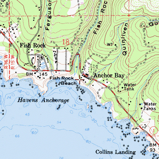Topographic Map of Anchor Bay, CA