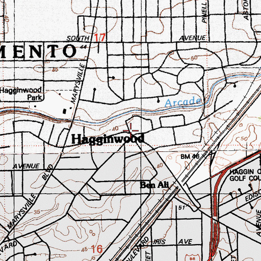 Topographic Map of Arcade Hospital (historical), CA