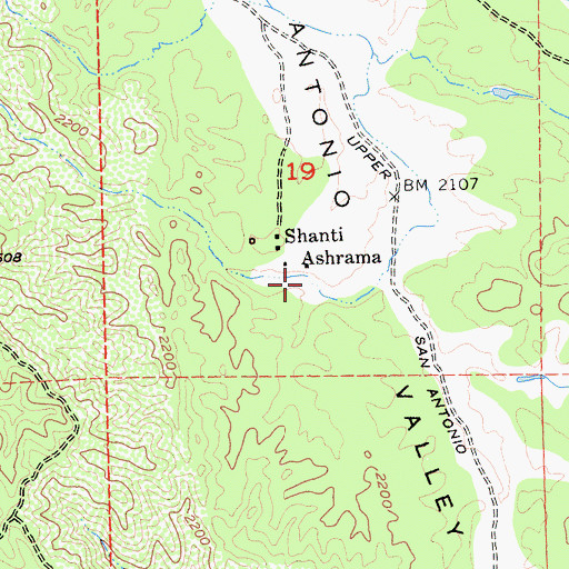 Topographic Map of Ashrama, CA