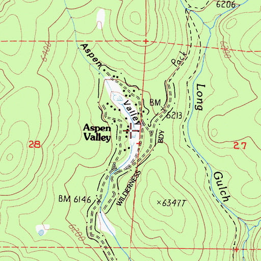 Topographic Map of Aspen Valley, CA