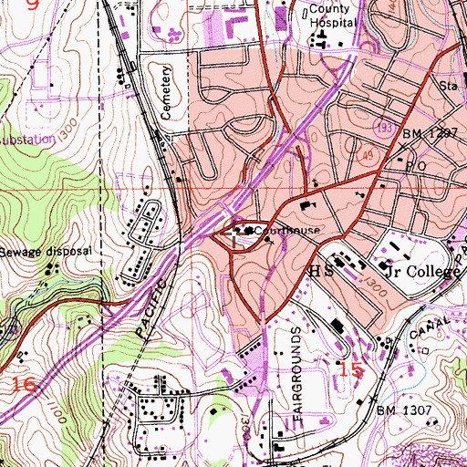 Topographic Map of Auburn, CA