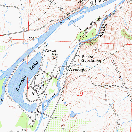 Topographic Map of Avocado, CA