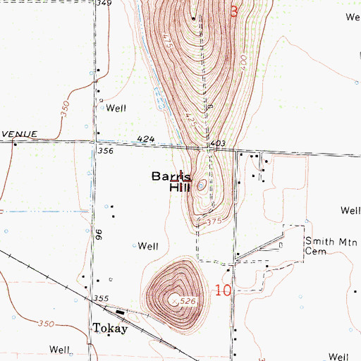 Topographic Map of Barris Hill, CA