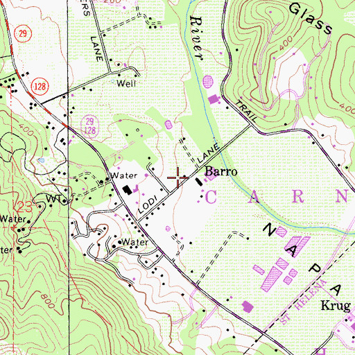 Topographic Map of Barro, CA