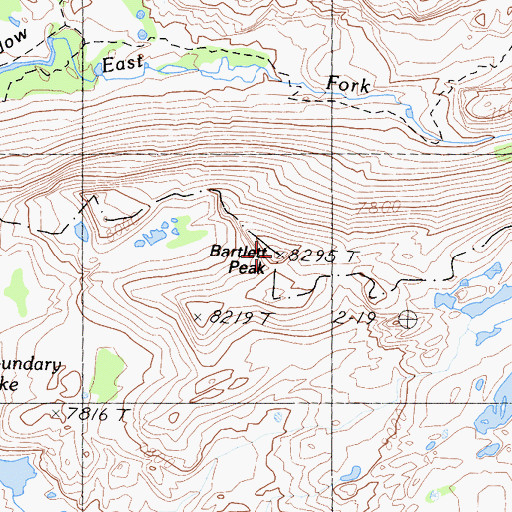 Topographic Map of Bartlett Peak, CA