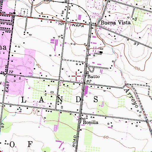 Topographic Map of Batto, CA