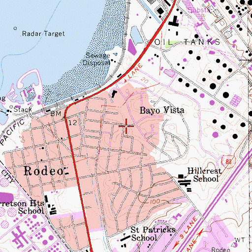 Topographic Map of Bayo Vista, CA