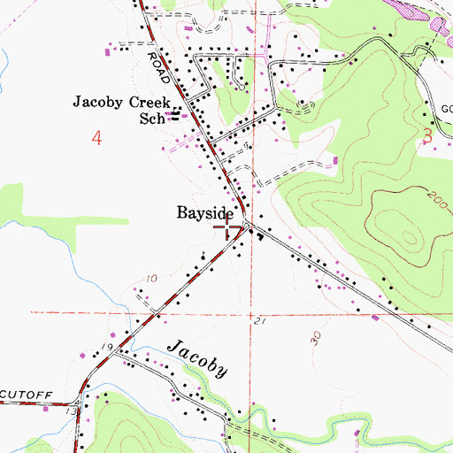 Topographic Map of Bayside, CA
