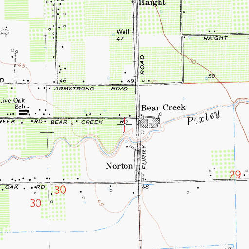 Topographic Map of Bear Creek, CA