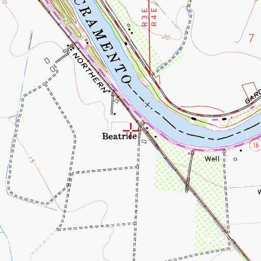 Topographic Map of Beatrice, CA